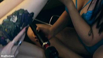 Redhead bitch dominates with pussy and toes using toys for orgasm