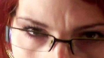 glassed-up karla rose drops to her knees locking eyes in pov while sucking my wrapped cock with hungry force