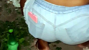 chubby ebony neighbor with huge ass cleans yard seductively