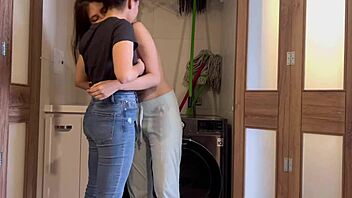 Stepmother and I play doctor on the washing machine