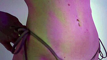 Sexy babe tries on bikinis and lingerie