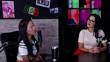 bisexual milf in public interview with tattoo and lingerie