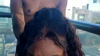 Kashofficials Getting Strapped By Ebony Renity Love On The Balcony Passionately