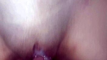 Admiring my redhead wife's shaved vagina intensely