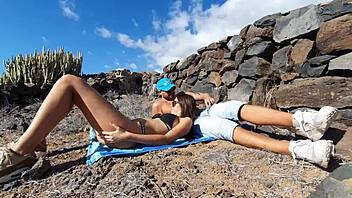 Leaked Vacation Tape: 18yo Brunette Yoya Grey in Outdoor Doggy Fuck!