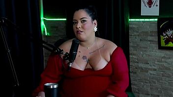 bisexual milf in public interview with tattoo and lingerie