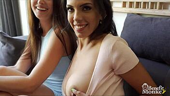 benefit monkey spanish babe katrina moreno with her big tits brings katy rose to orgasm