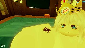 Robloxian Big Black Cock Takes on Two Snowbunnies in Bed with Monster Cock Action