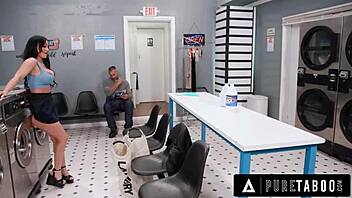 i'm the milf jennifer white riding dildo in public laundromat