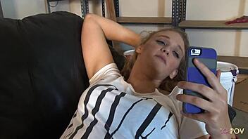 Curly Blonde Lesbian Solo, Milf Licks Pussy