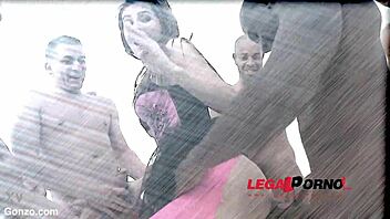 Timea Bella Takes Rough 6on1 with Cum Swallow