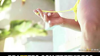 Bikini Clad Latina With Huge Tits Gets A Huge Cock In Her Ass To Help Her Cum