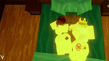 Robloxian Big Black Cock Takes on Two Snowbunnies in Bed with Monster Cock Action