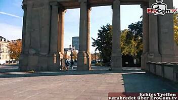 echtes deutsches blind date auf der straße mit dünner blonder milf schlampe