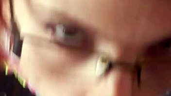 glassed-up karla rose drops to her knees locking eyes in pov while sucking my wrapped cock with hungry force