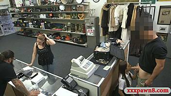 stewardess gets screwed in pawnshop toilet 😱