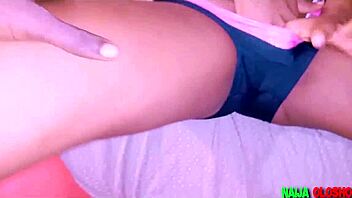 Watch this horny babe play with her big tits and pussy!