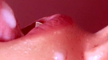 Japanese girl gets facial cumshot in close up