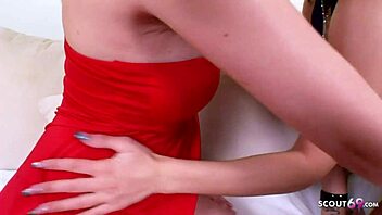 Tight petite teens licking and fingering each other in lesbian fun.