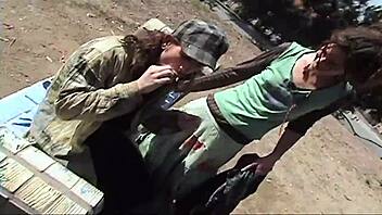 Horny grunge couple enjoys a screw in the park.