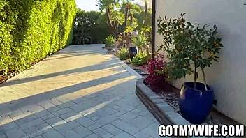 petite milf with big tits cums over chocolate god