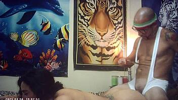 Behind the scenes glasses cam first timer sexxxy skiny model feels the italian pound machine