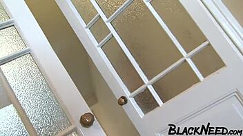 Interracial anal sex with busty African amateur