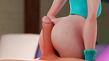 two cute chicks eating and riding cock in wild 3d action! 🍆