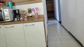 risky sex while husband showers