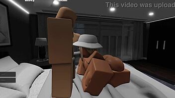 my roblox girlfriend fucks me with her big tits in the bedroom.