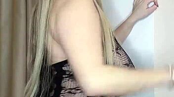 Milf with big natural tits in transparent clothes?