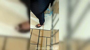 Mature Woman Wearing Leggings On The Street