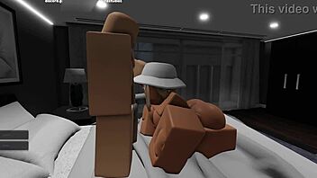 my roblox girlfriend fucks me with her big tits in the bedroom.