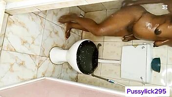 Chubby hotwife engages in pussy licking in Naija porn video.