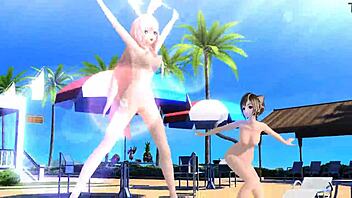 i admire megurine luka & meiko's big tits and ass in summer idol project diva nude mod