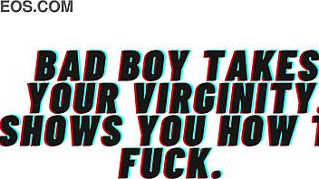 Bad boy takes virginity in erotic audio roleplay fucking