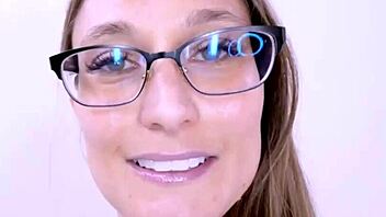 ravishing brunette beauty in modeling audition on sofa