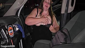 i can't stop staring at this old milf's big tits and nipples after the concert