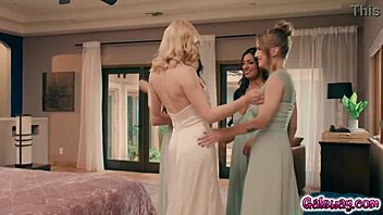 bride-to-be lily labeau and bridesmaids in hot lesbian group sex