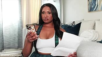 Ebony Schoolgirl Encourages Small Penis in Roleplay