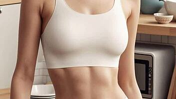 ai generated models pose barefoot in lingerie catalog