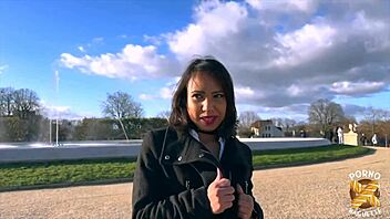 christina petite milf brunette strips in lingerie for her first video