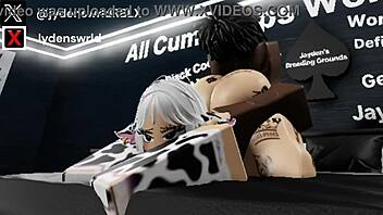 Fucking a cowgirl and breeding her with big black cock! 😈 Complete on Roblox