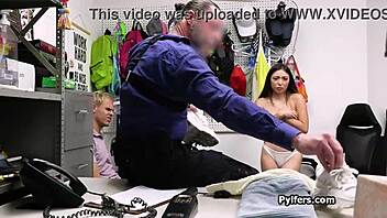 Hey, this latina suspect is getting gang banged in the back office by the police