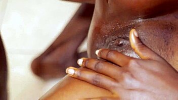 Naija girl in doggy on the coach, wet pussy taking monster cock hardcore