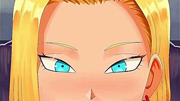 android 18 gets her big ass fucked hard while sucking cock passionately