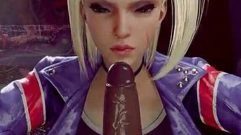 Athletic girl gets facial in cartoon animation