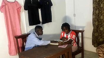 In the fake tailor shop, I let him fuck me with his big dick to finish my work