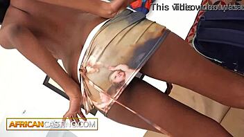 naughty 18yo ebony hottie sucks big cock for casting