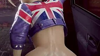 Athletic girl gets facial in cartoon animation